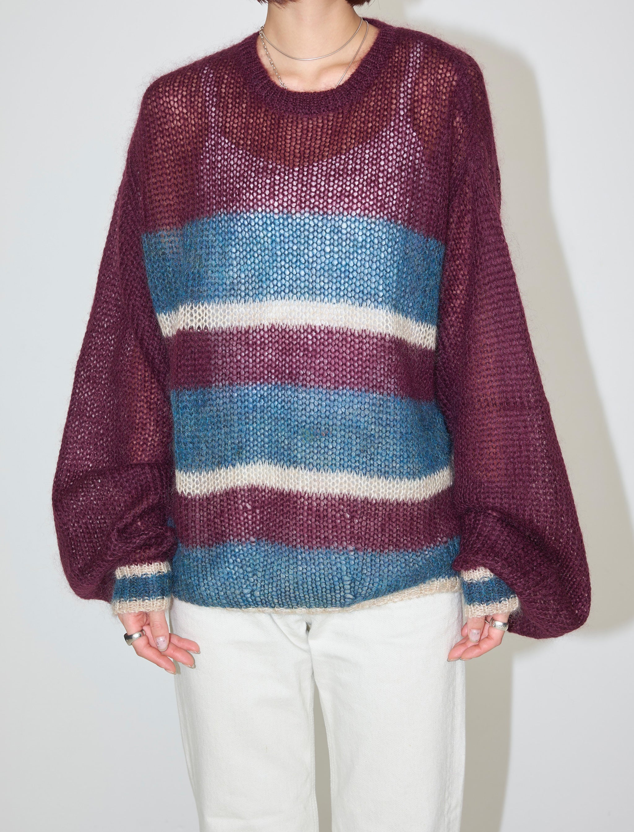 border mohair knit